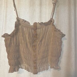 URBAN OUTFITTERS WHITE RUFFLED CROP TOP - ONLY WORN TWICE